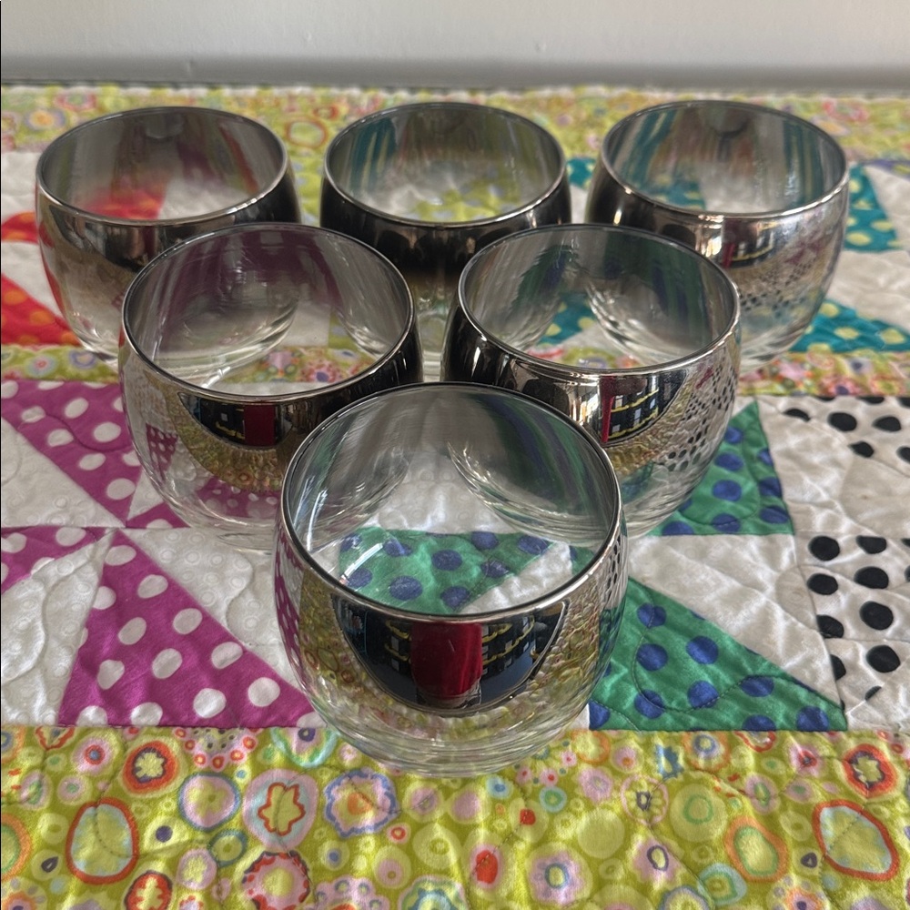 Vintage Dorothy Thorpe Silver Fade Glasses Cups - Set of 6 8 oz. - Picture 3 of 3